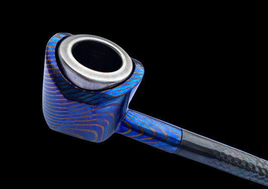 Hand Forged Timascus Head Smoke Pipe — Limited Edition