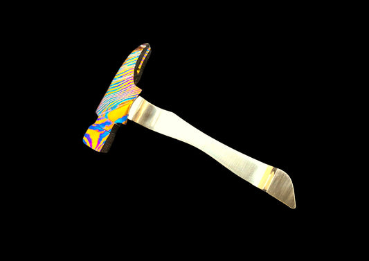 Hand Forged Mokuti Head Tiny Pocket Hammer TC4 Titanium Handle