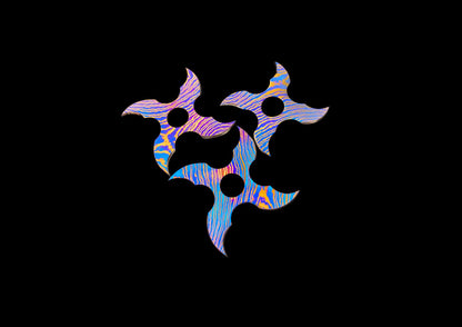 Handmade Timascus Ninja Training Stars — 3-Piece Set