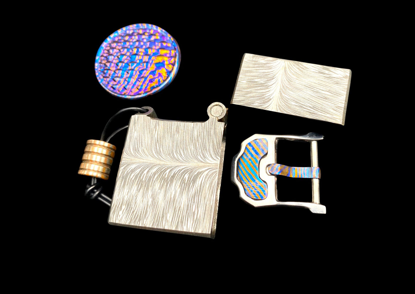 Hand Forged Mokuti Father's Day Gift Bundle — Worry Coin, Zippo Case & Watch Buckle