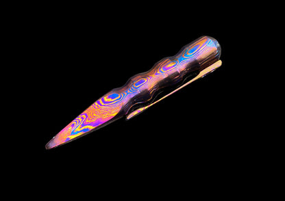 Hand-Forged Mokuti & Timascus EDC Spike with Pocket Clip