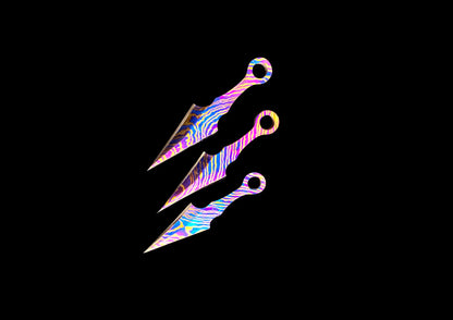 Hand Forged Mokuti Timascus Tiny Throwing Knife Set