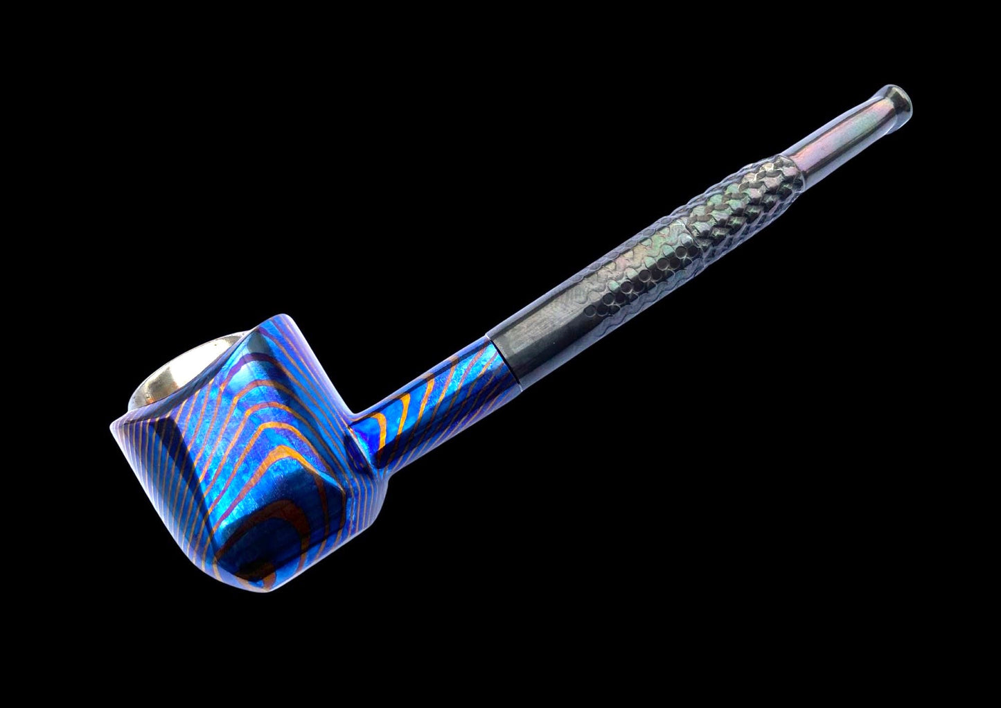 Hand Forged Timascus Head Smoke Pipe — Limited Edition