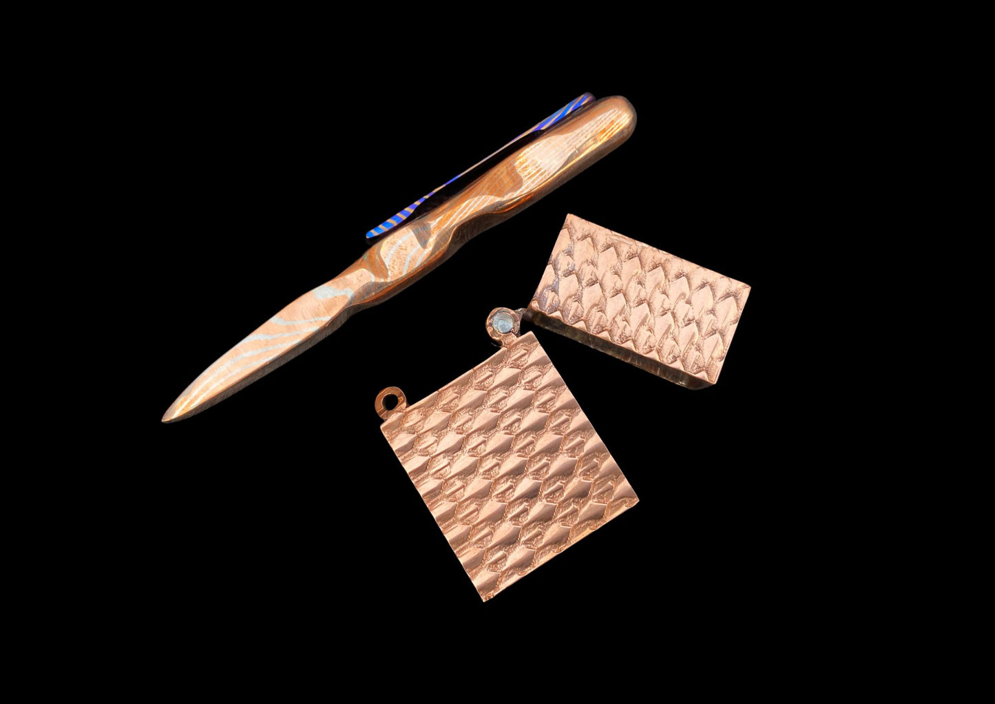EDC Gear Bundle — Mokume Gane Spike & Copper Zippo Case