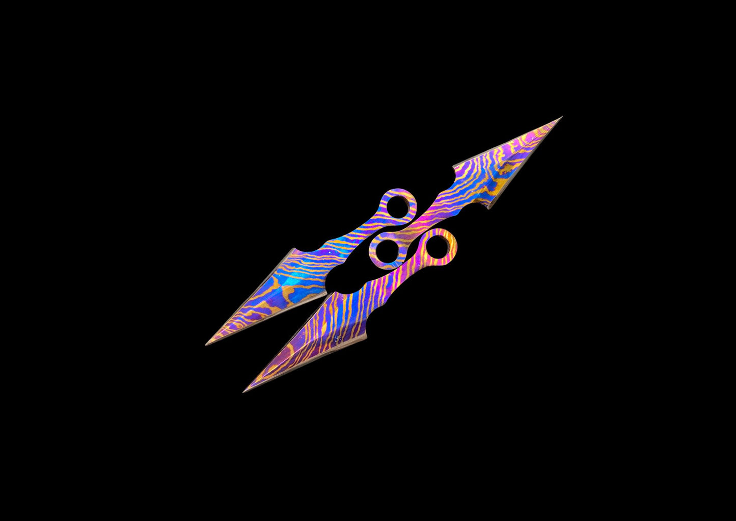 Hand Forged Mokuti Timascus Tiny Throwing Knife Set