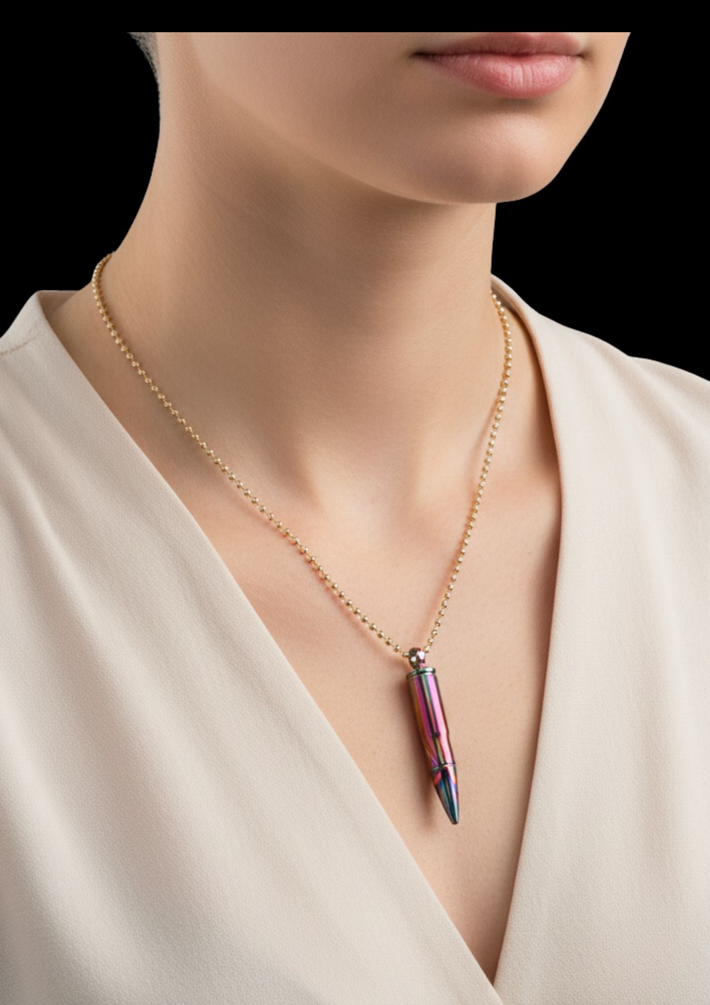 MokuTi Bullet Pendant Necklace — Hand Forged Titanium EDC Jewelry
