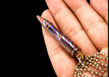 MokuTi Bullet Pendant Necklace — Unisex EDC Jewelry