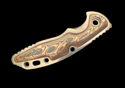 Rick Hinderer XM-18 3.5" Show Side Scale — TC4 Titanium with Copper Damascus Inlay