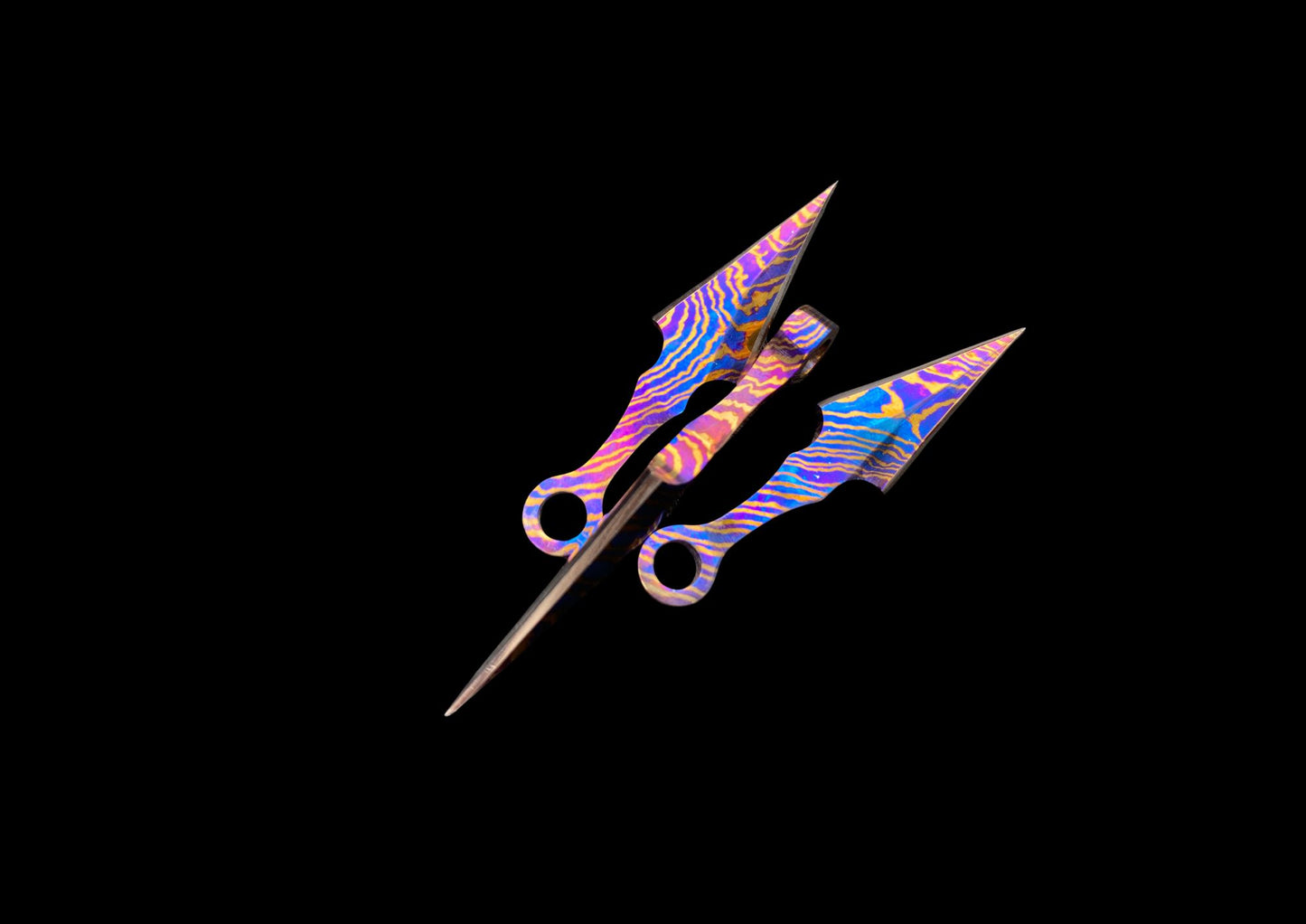 Hand Forged Mokuti Timascus Tiny Throwing Knife Set