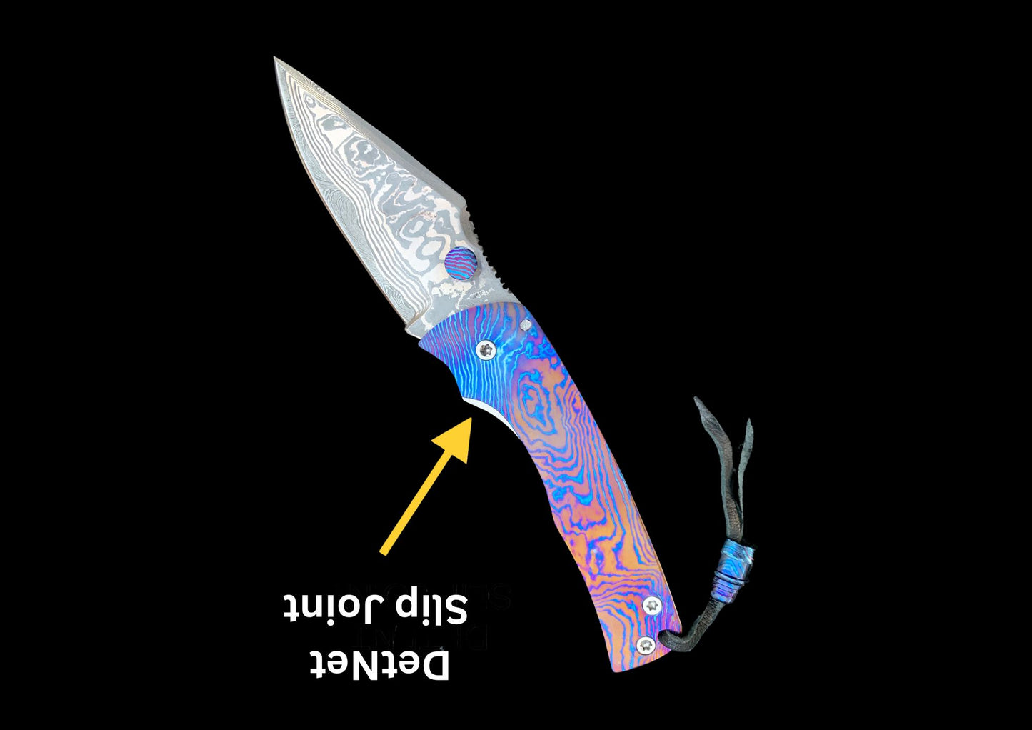 Hand Forged Timascus Frame Lock Folding Knife