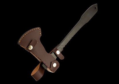 Hand Forged MokuTi Head Viking Axe with Black Coated TC4 Titanium — Limited Edition