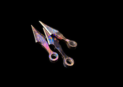 Hand Forged Mokuti Timascus Tiny Throwing Knife Set