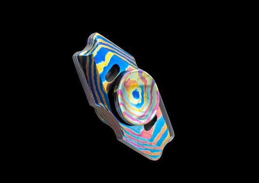 Hand-Forged Timascus Fidget Spinner – Titanium Damascus EDC Stress Spinner