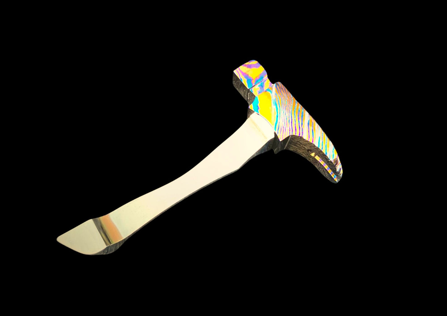 Hand Forged Mokuti Head Tiny Pocket Hammer TC4 Titanium Handle