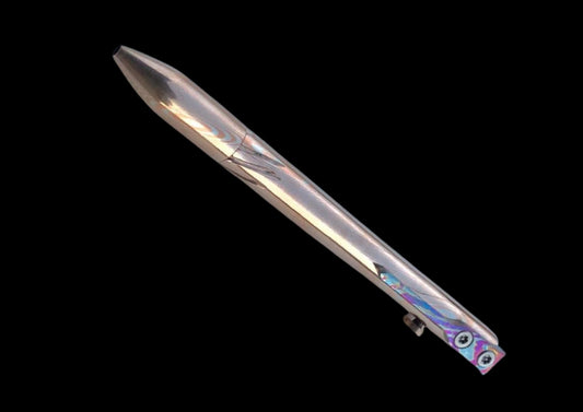 Hand-Forged Mokuti Titanium Damascus Bolt Action Pen – Premium EDC Pocket Pen