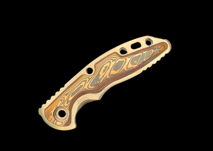 Rick Hinderer XM-18 3.5" Show Side Scale — TC4 Titanium with Copper Damascus Inlay