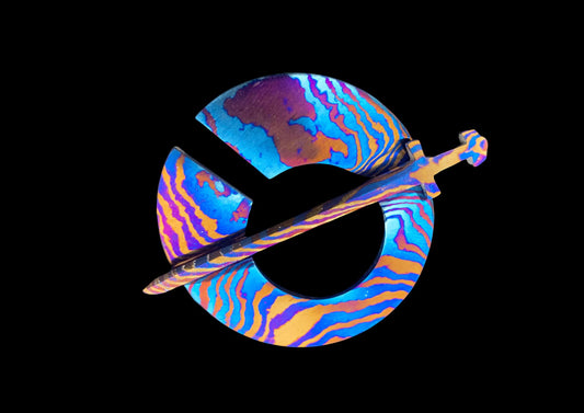 Hand-Forged Timascus Circular Ring Axe – Titanium Damascus Collector's Axe