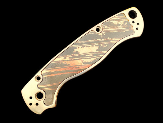 Spyderco Paramilitary 2 Show Side Scale — TC4 Titanium with Copper Damascus Inlay