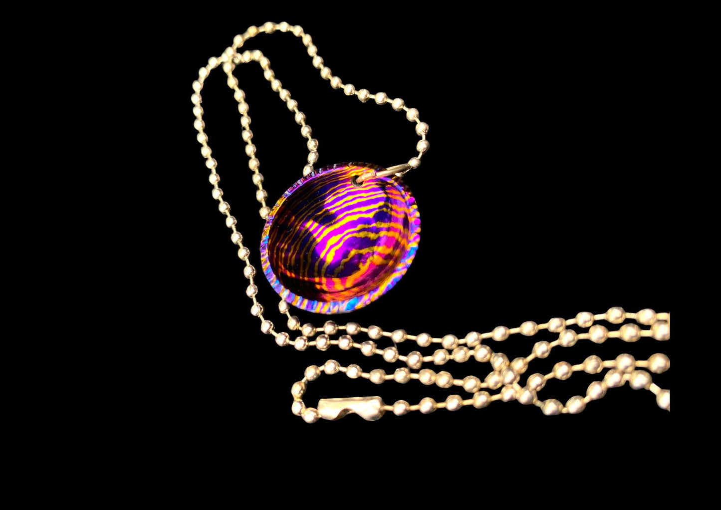 Handmade Timascus 8mm Deep Carry Worry Pendant Necklace
