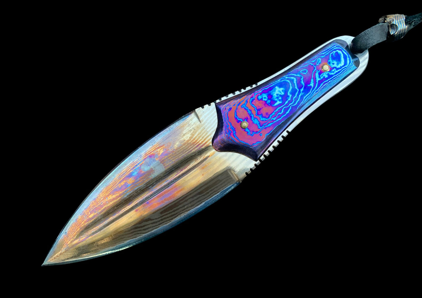 Hand Forged Boot Knife with Timascus Scales
