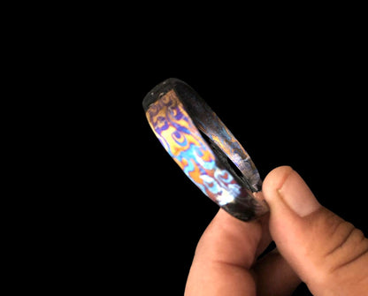 Hand Forged Raindrop Pattern Cuff Bracelet – Mokume Gane | Mokuti | Timascus | SS Damascus