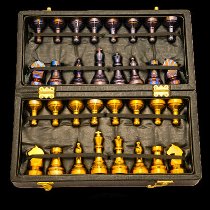 32-Piece Magnetic Chess Set — 16 Mokuti & 16 SS Damascus