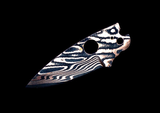 Hand-Forged Damascus Steel Replacement Folding Knife Blade – Custom Pattern-Welded EDC Blade