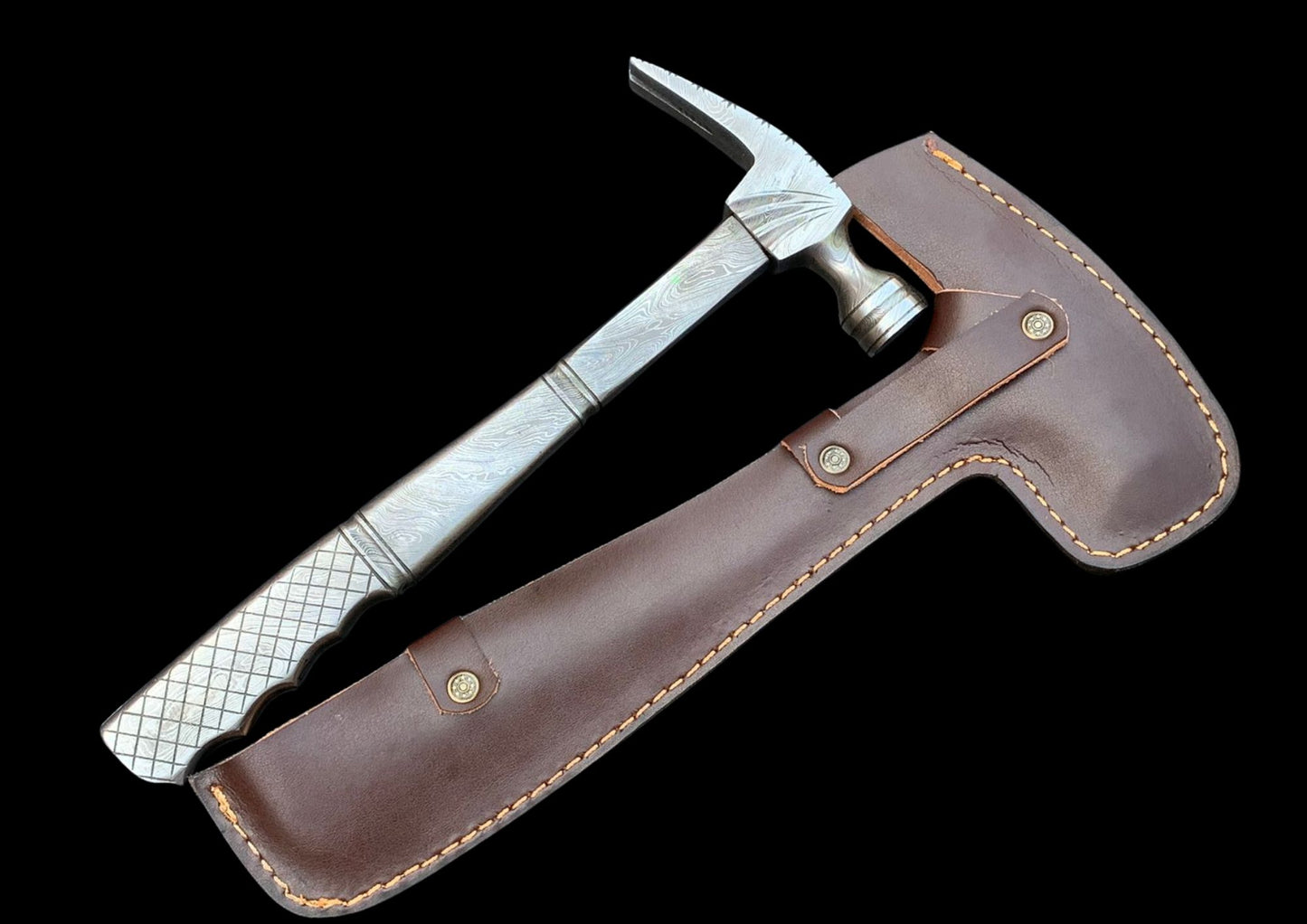 Standard Size Damascus Steel Hammer — Hand Forged