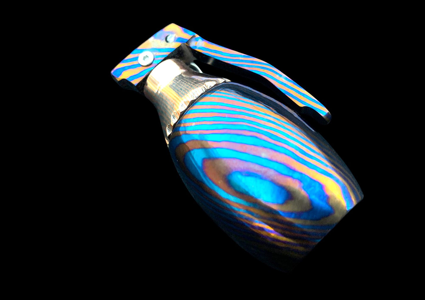 Hand Forged Timascus M26 Grenade Pill Box
