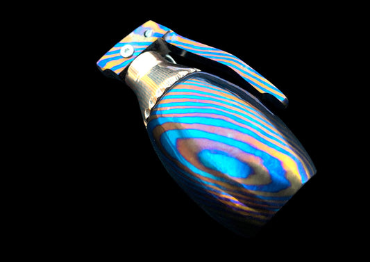 Hand Forged Timascus M26 Grenade Pill Box
