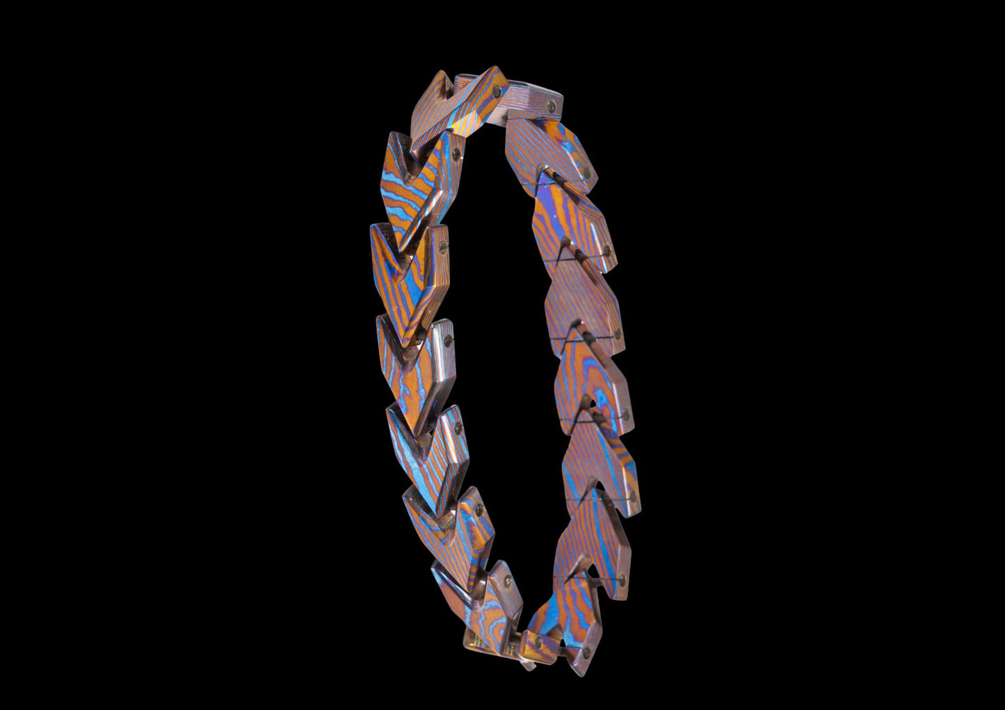 Hand Forged Mokuti Timascus Arrow Flexible Bracelet for Men & Women
