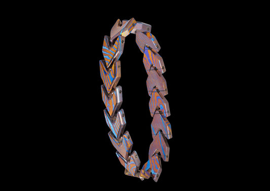 Hand Forged Mokuti Timascus Arrow Flexible Bracelet for Men & Women