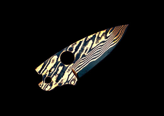 Hand-Forged Damascus Steel Replacement Folding Knife Blade – Custom Pattern-Welded EDC Blade