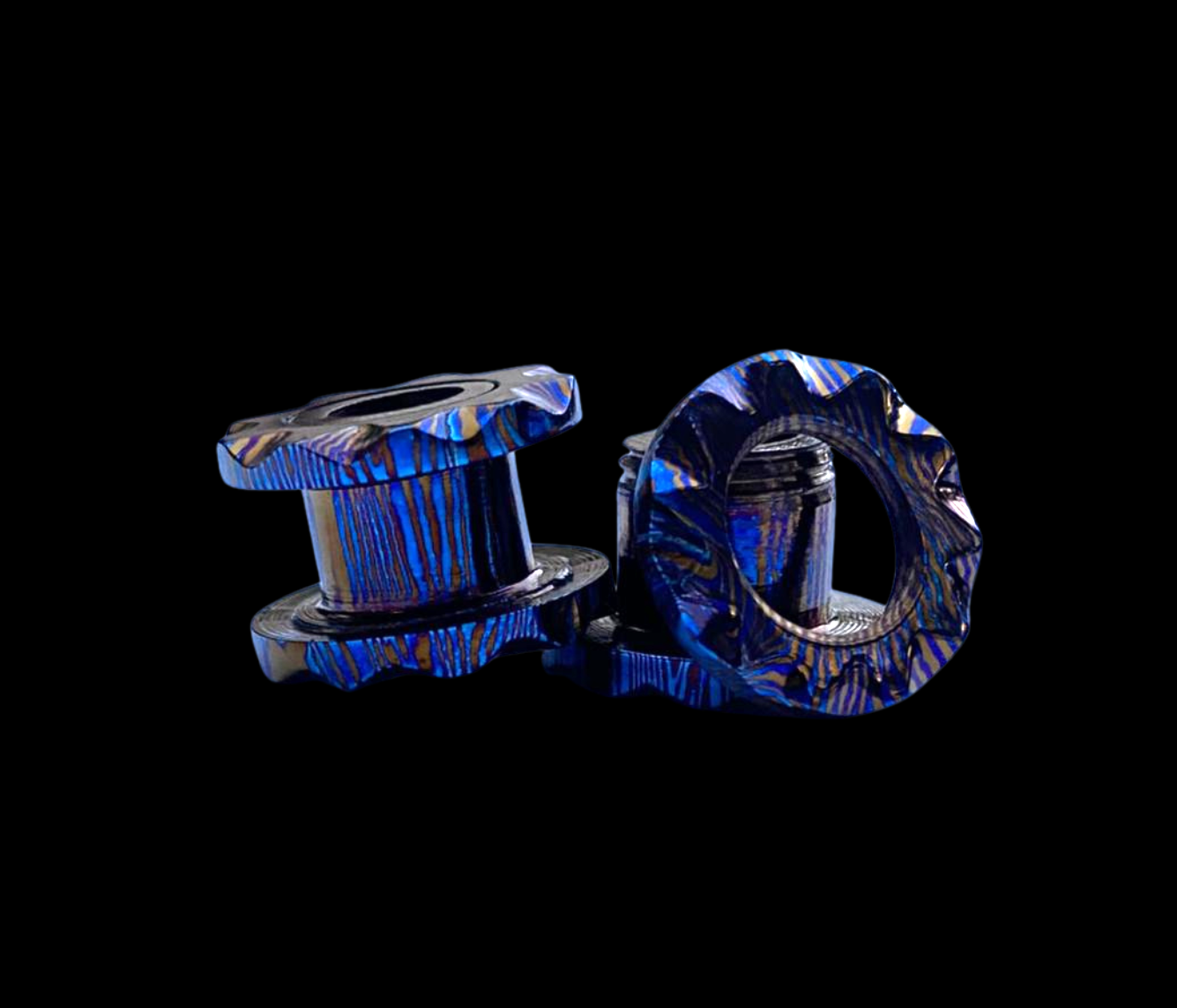 MokuTi 2pcs G23 Ear Gauge 10MM — Hand Forged Titanium Body Jewelry