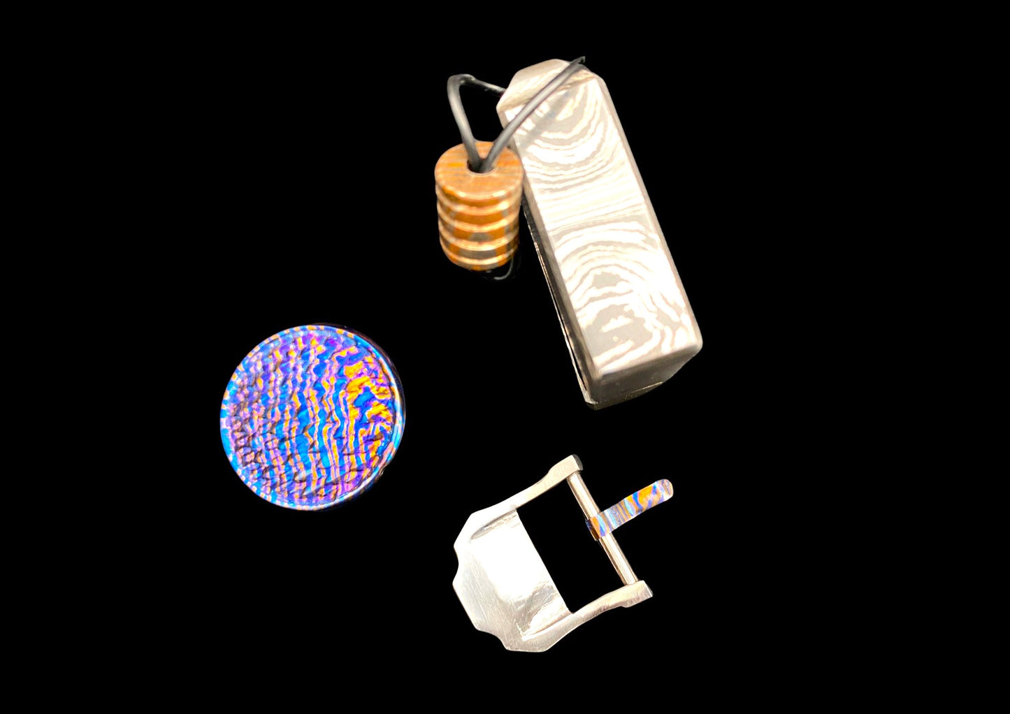 Hand Forged Mokuti Father's Day Gift Bundle — Worry Coin, Zippo Case & Watch Buckle