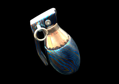 Hand Forged Timascus M26 Grenade Pill Box