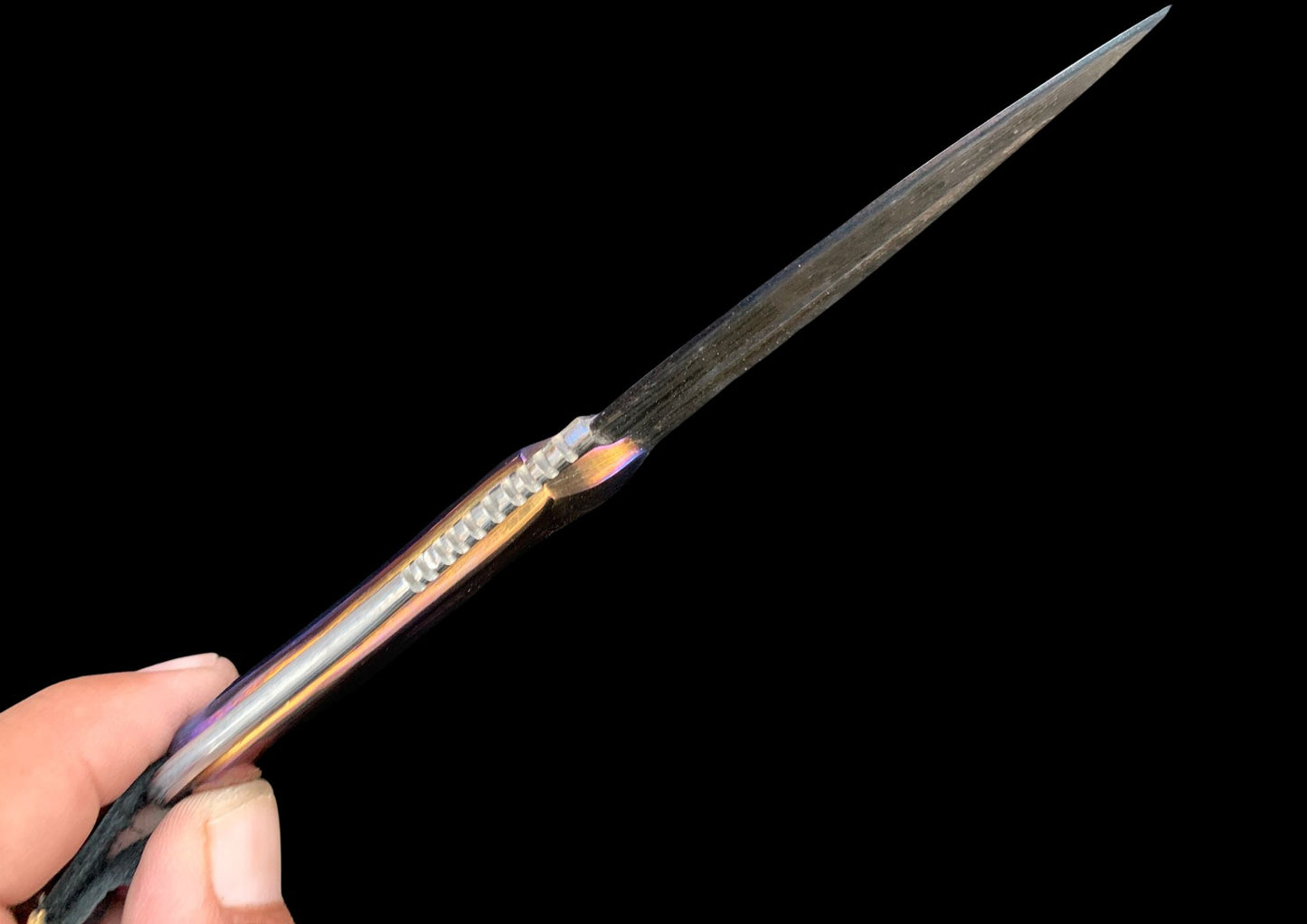 Hand Forged Boot Knife with Timascus Scales