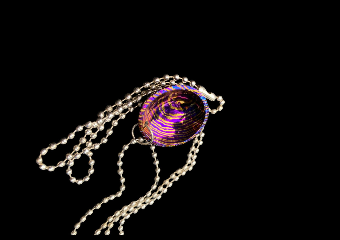 Handmade Timascus 8mm Deep Carry Worry Pendant Necklace