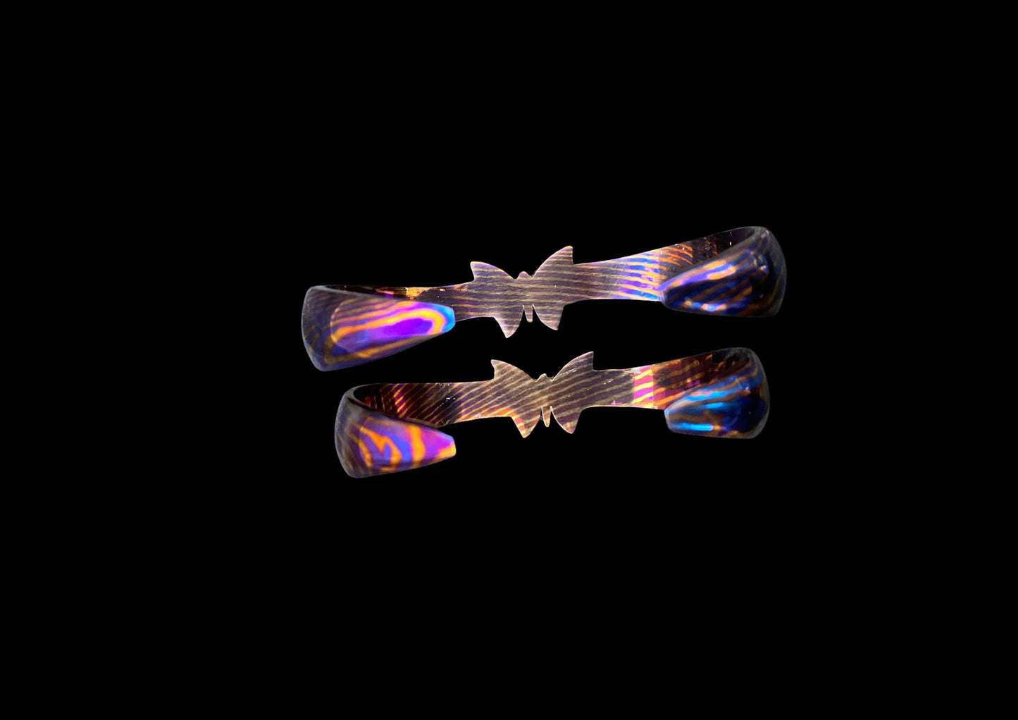 Hand-Forged Timascus & Mokuti Couple Bangles