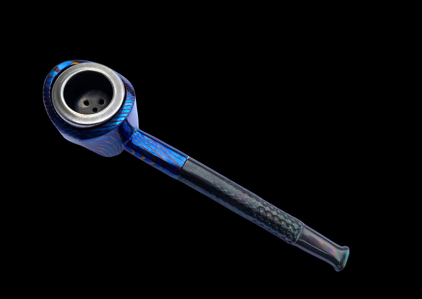 Hand Forged Timascus Head Smoke Pipe — Limited Edition