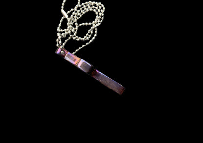 Hand Forged Timascus Deep Carry Cross Pendant Necklace