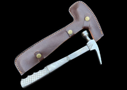 Standard Size Damascus Steel Hammer — Hand Forged
