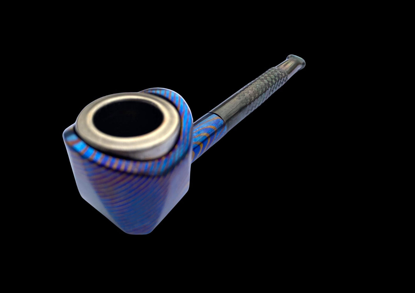 Hand Forged Timascus Head Smoke Pipe — Limited Edition