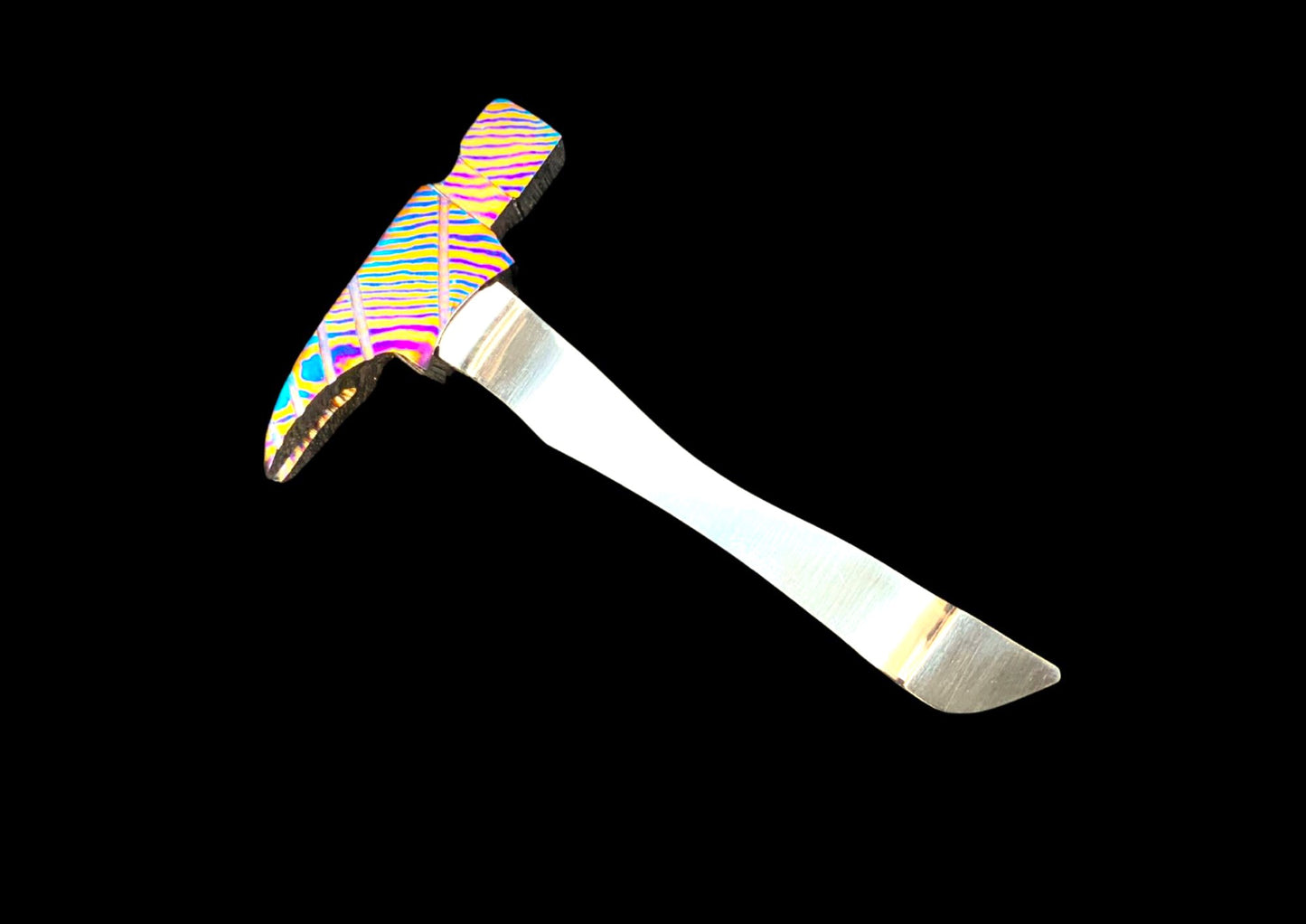 Hand Forged Mokuti Head Tiny Pocket Hammer TC4 Titanium Handle