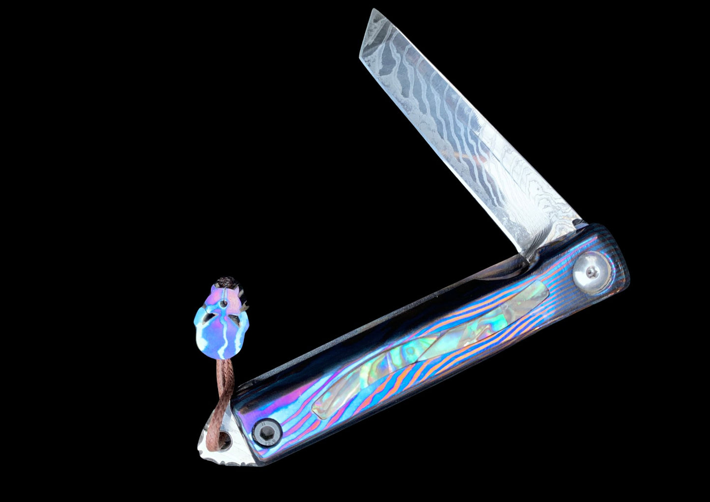 Hand Forged Timascus Scales Fruits Kitchen Knife