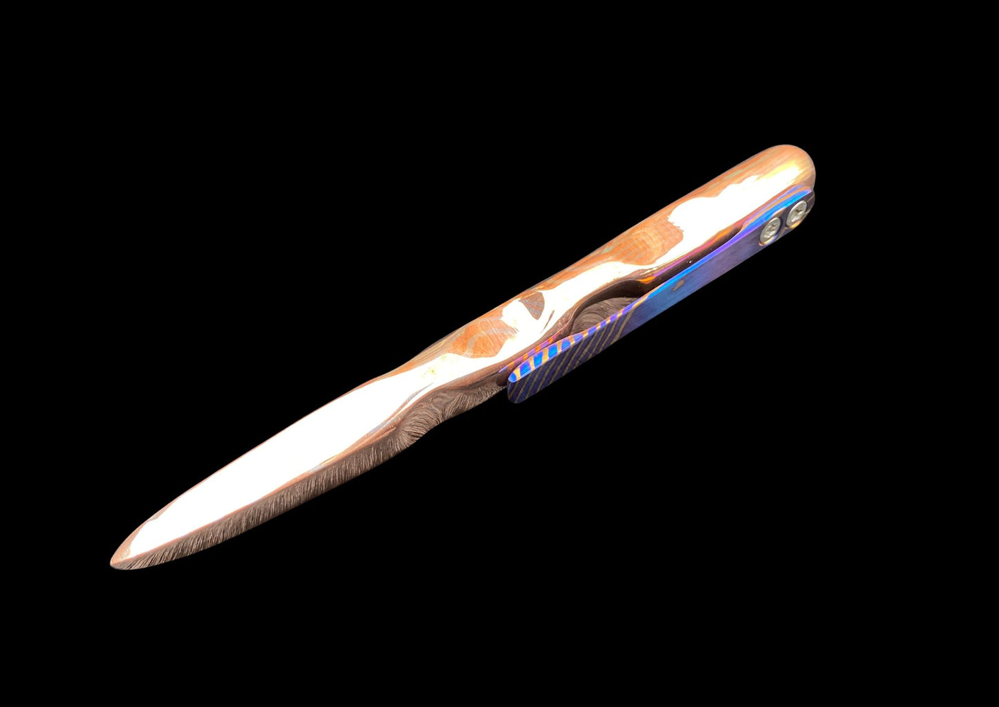 Hand-Forged Mokume Gane EDC Spike with Pocket Clip