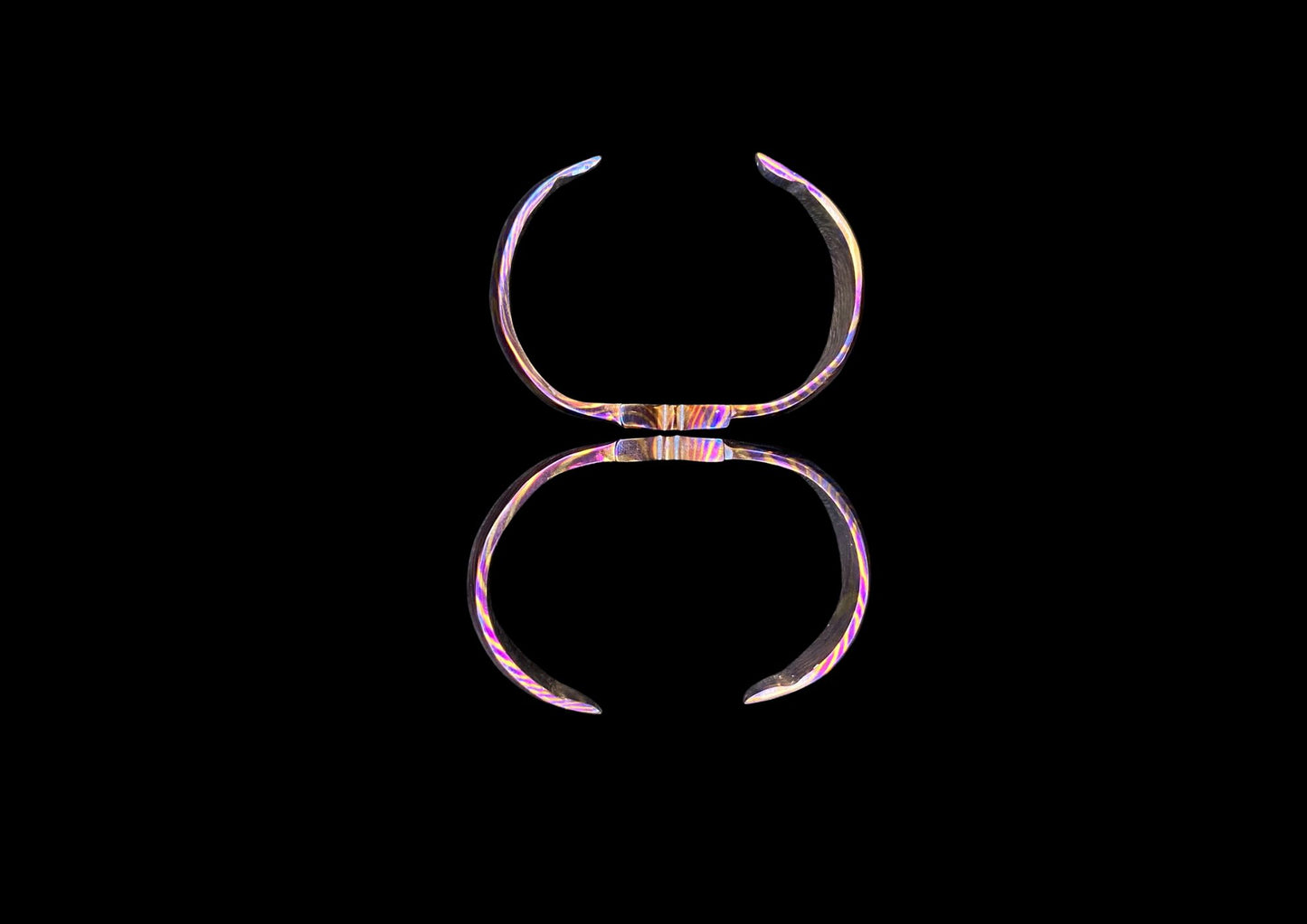 Hand-Forged Timascus & Mokuti Couple Bangles