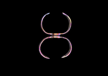 Hand-Forged Timascus & Mokuti Couple Bangles