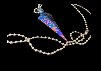 Hand Forged Timascus Arrowhead Pendant Necklace