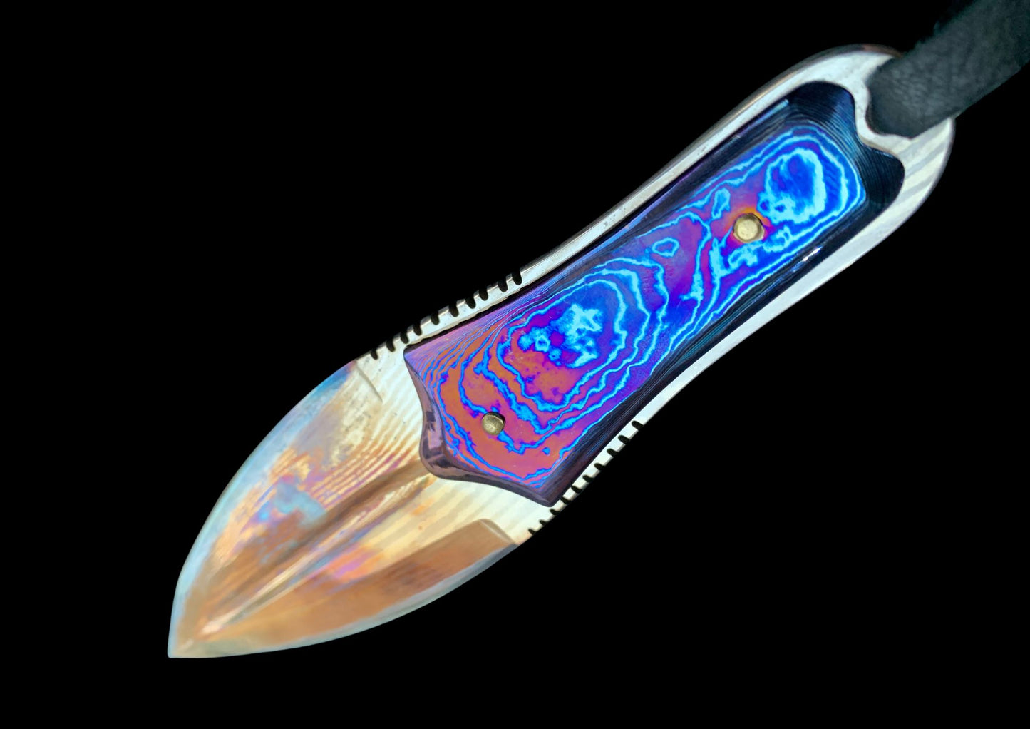 Hand Forged Boot Knife with Timascus Scales